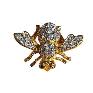 Joan Rivers Gold Bee Brooch with Silver Accents